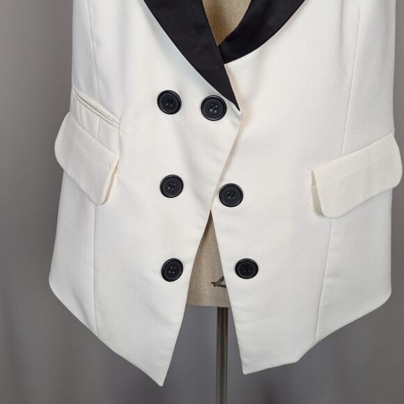 Y2K BB Dakota Tuxedo Style Vest Black and White Size Large - Picture 9 of 13